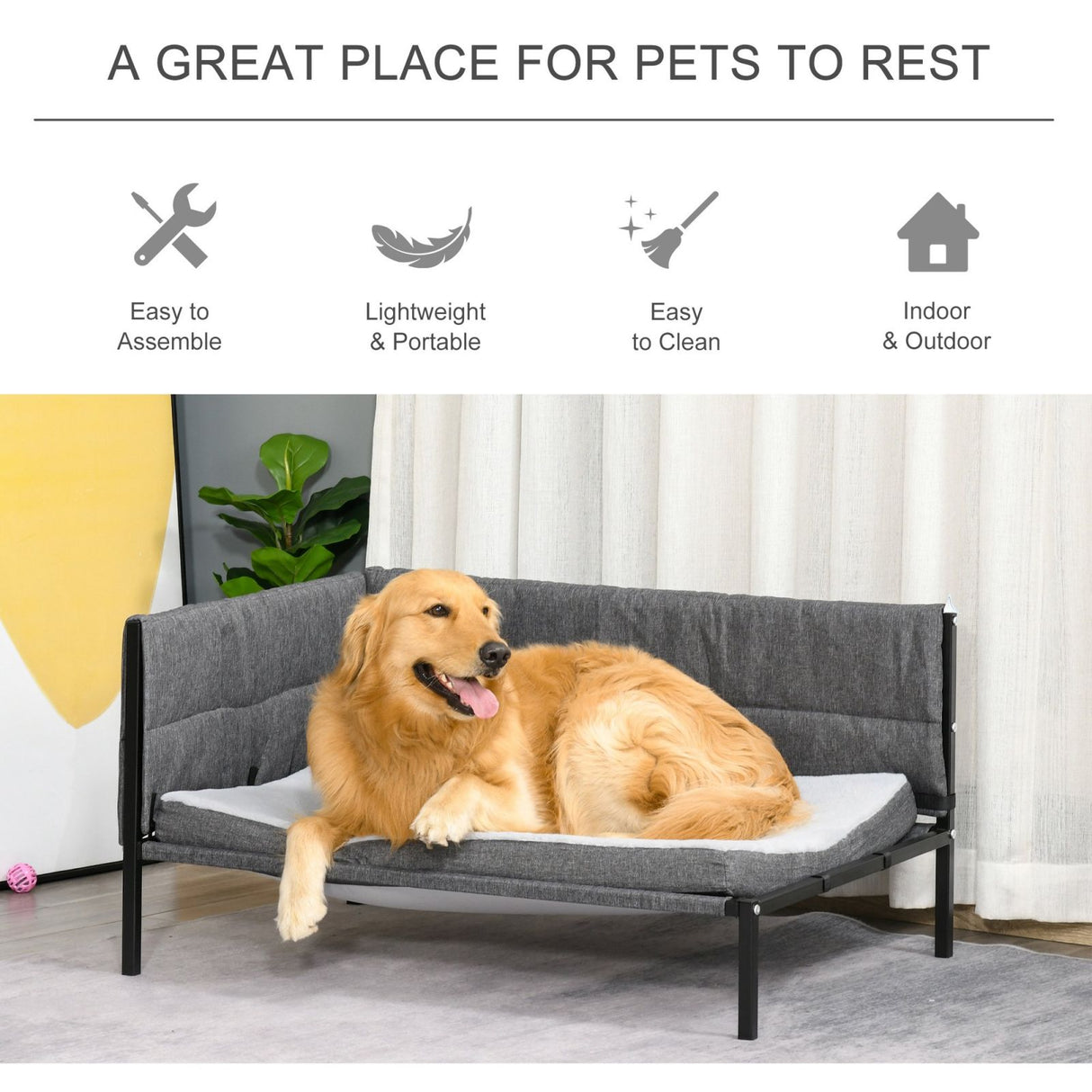 easycomfort easycomfort lettino morbido cuccia per cani grandi grigio 93 5x69x48 5cm