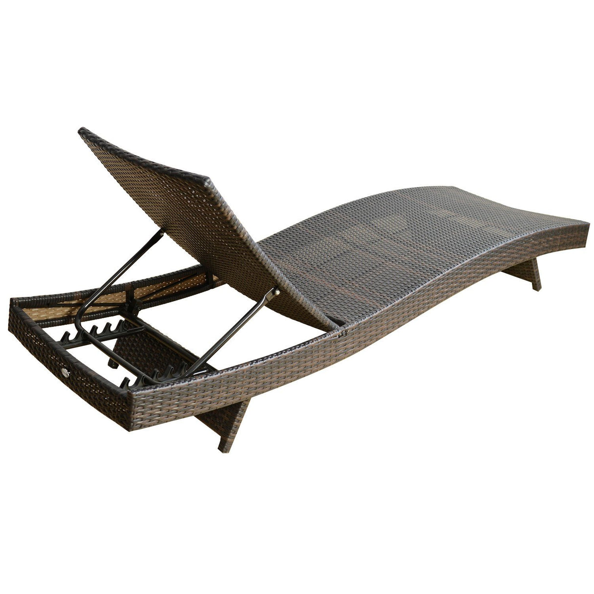 easycomfort easycomfort lettino sdraio da sole reclinabile in pe rattan con materassino marrone ean 8054144138961