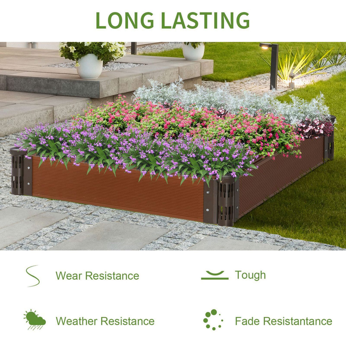 easycomfort easycomfort letto per orto in hdpe fioriera da esterno per piante e verdure marrone ean 8054144138183