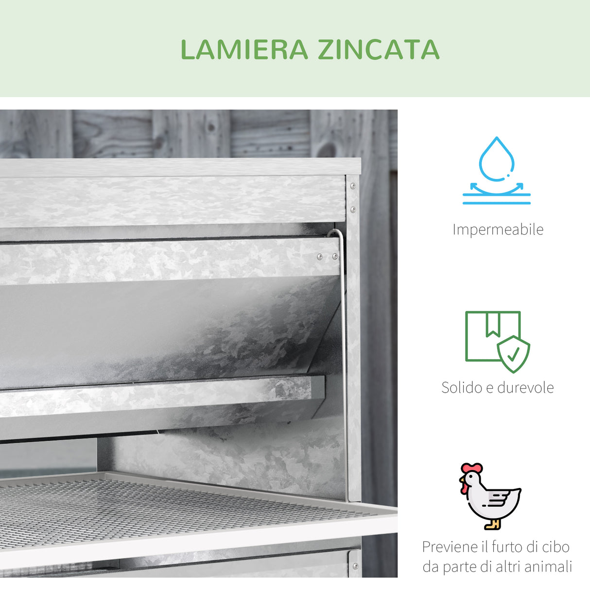 easycomfort easycomfort mangiatoia per galline 22 litri 4 polli con coperchio e pedale 51x38x40 5cm argento