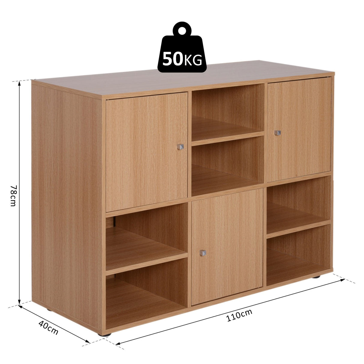 easycomfort easycomfort mobile libreria 6 vani in legno 110x40x78cm ean 8054144131177