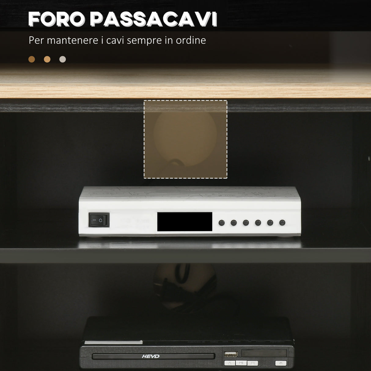 easycomfort easycomfort mobile porta tv fino a 60 con 2 armadietti e ripiani aperti stile boho 120x40x42 cm