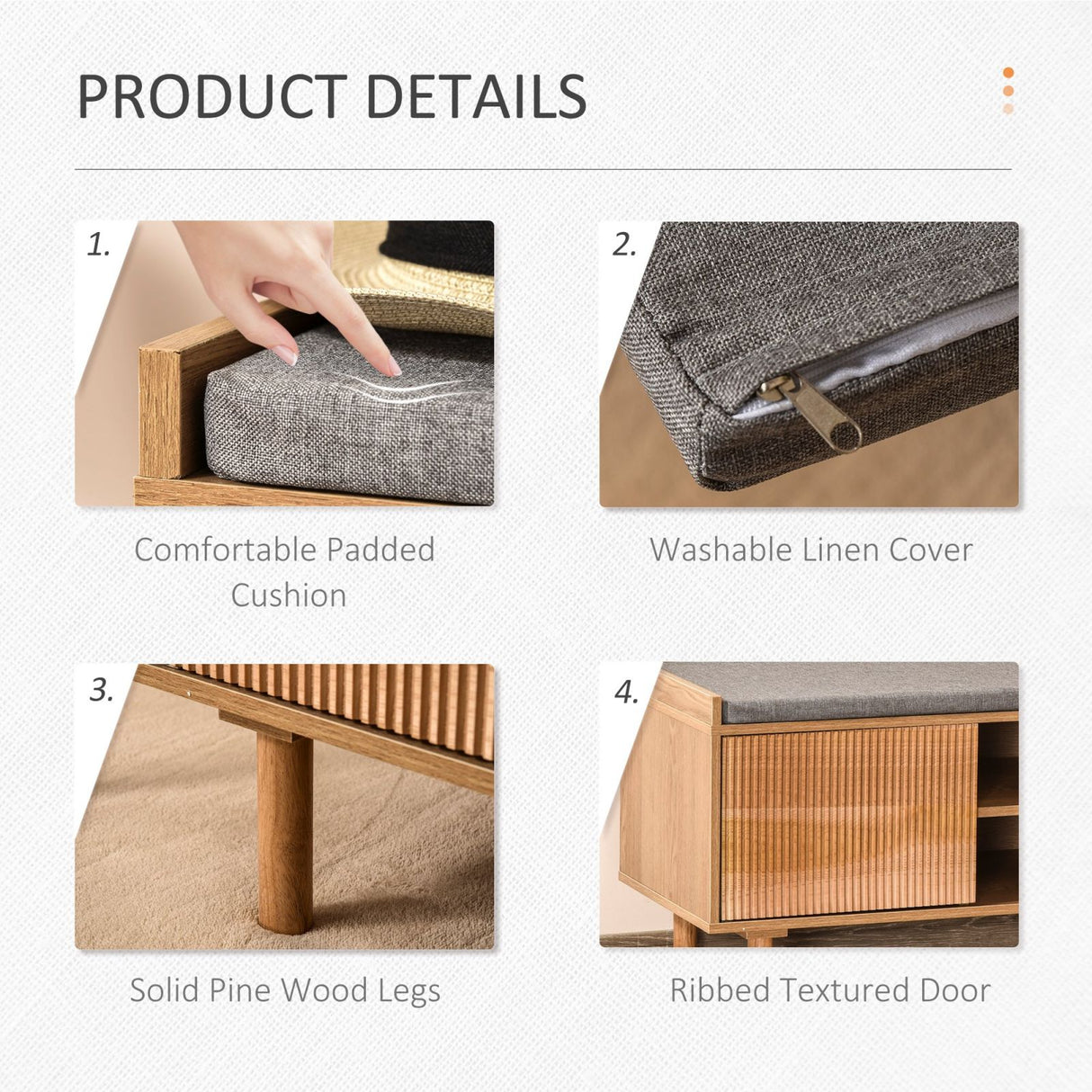 easycomfort easycomfort mobile scarpiera in legno con panca imbottita mensola e armadietto ean 8054144133423