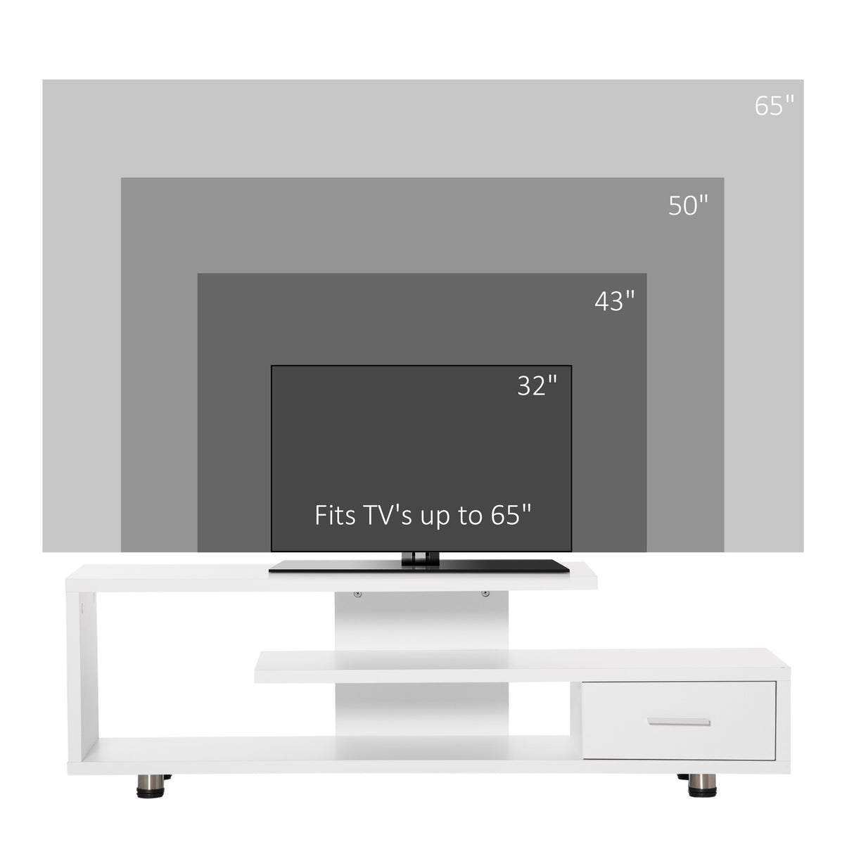 easycomfort easycomfort mobile tv moderno per tv fino a 45 mobile tv aperto in truciolato con cassetto 135x35x41 7 cm