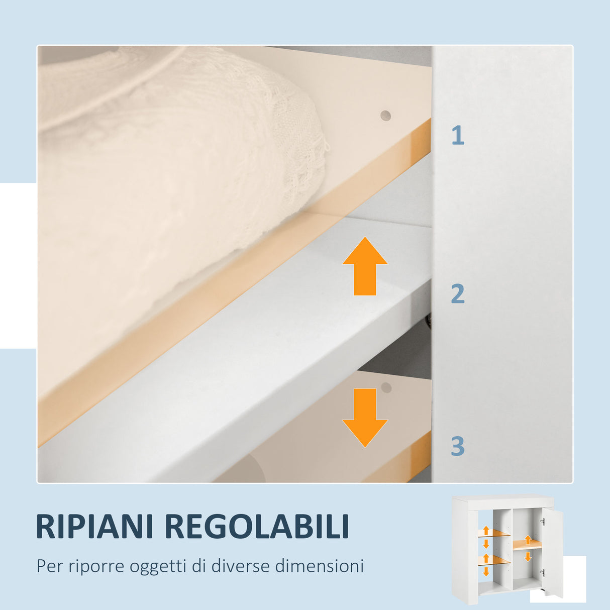 easycomfort easycomfort mobiletto da salotto bianco in truciolato e metallo con luci led blu 3 ripiani aperti e armadietto 75x35x82 cm