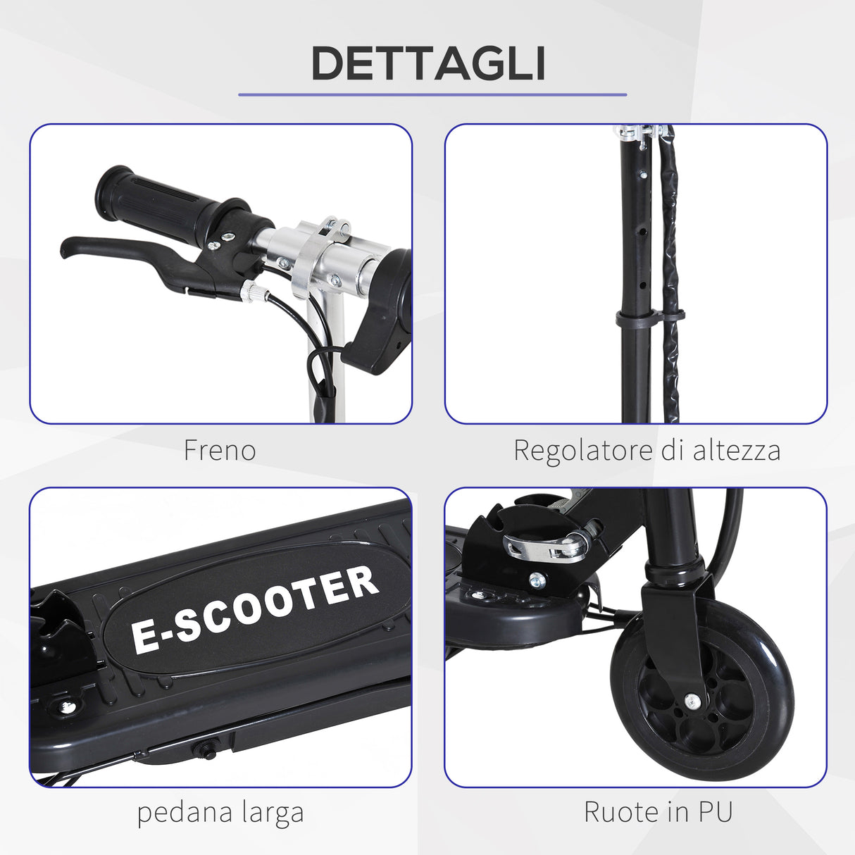 easycomfort easycomfort monopattino elettrico per bambini pieghevole da 120w velocita max 12kmh e portata 50kg 74x36x82 5 92 5 cm nero