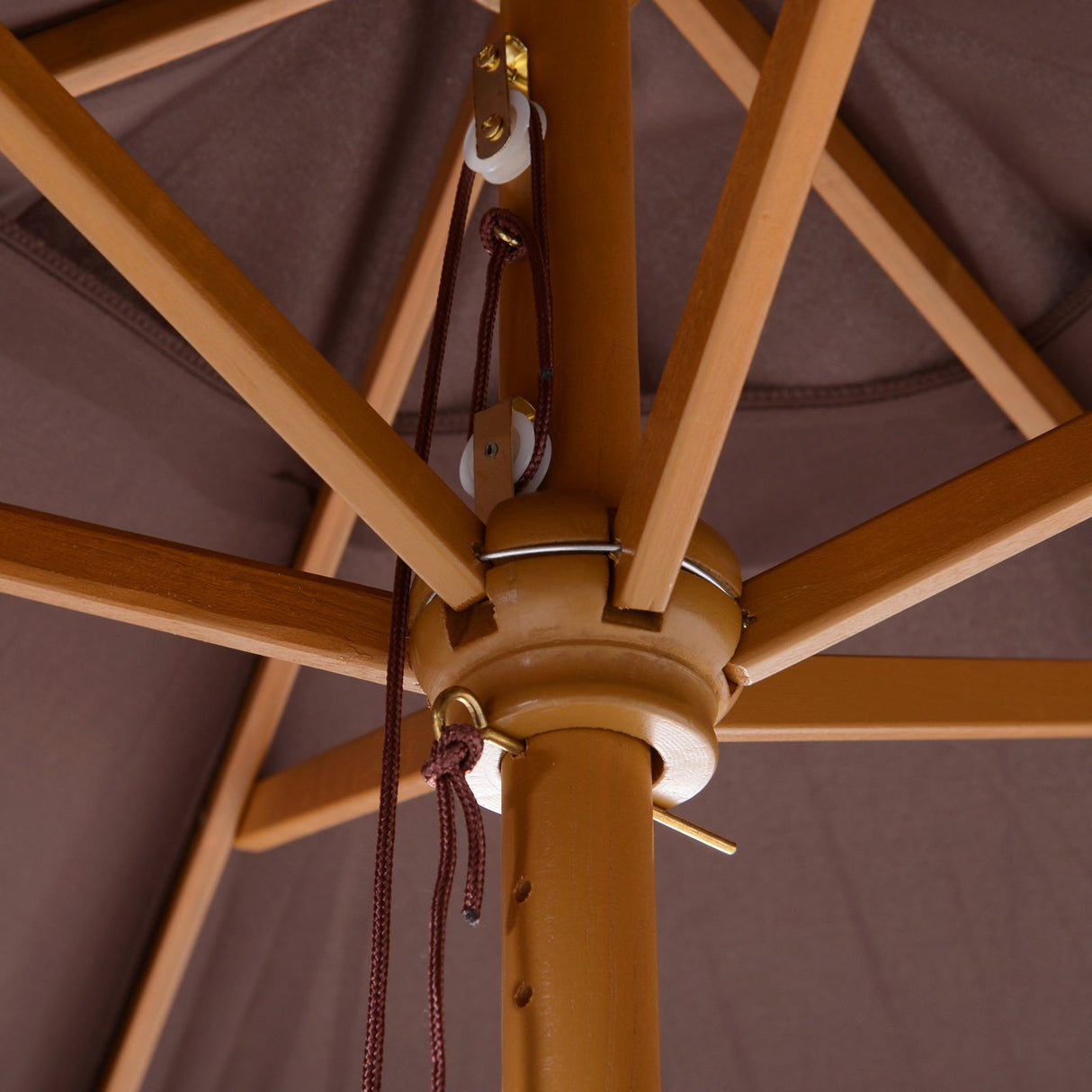 easycomfort easycomfort ombrellone da giardino e terrazza in legno poliestere 2 5x2 3m marrone ean 8054111848596