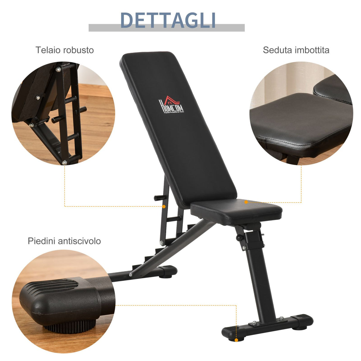 easycomfort easycomfort panca multifunzione per addominali in acciaio livelli di inclinazione regolabili nero