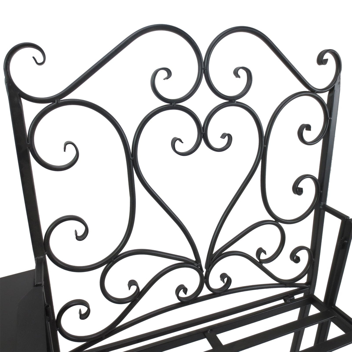 easycomfort easycomfort panchina da giardino 2 posti con tavolino e foro per ombrellone nero ean 8055776912837