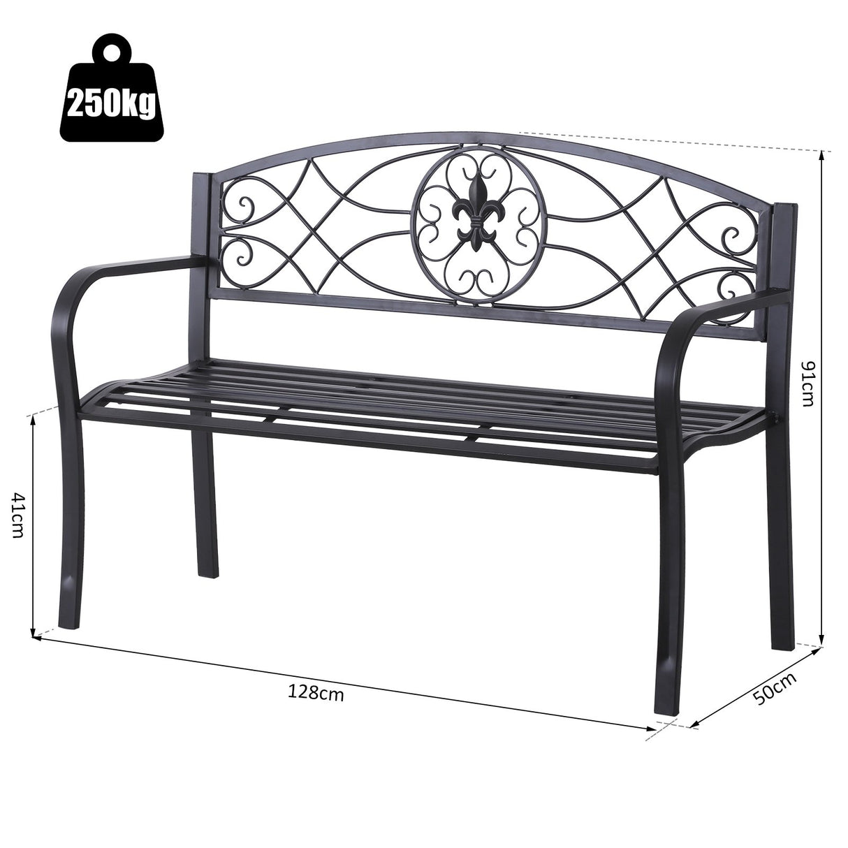 easycomfort easycomfort panchina da giardino in ferro battuto nero ean 8054144136271