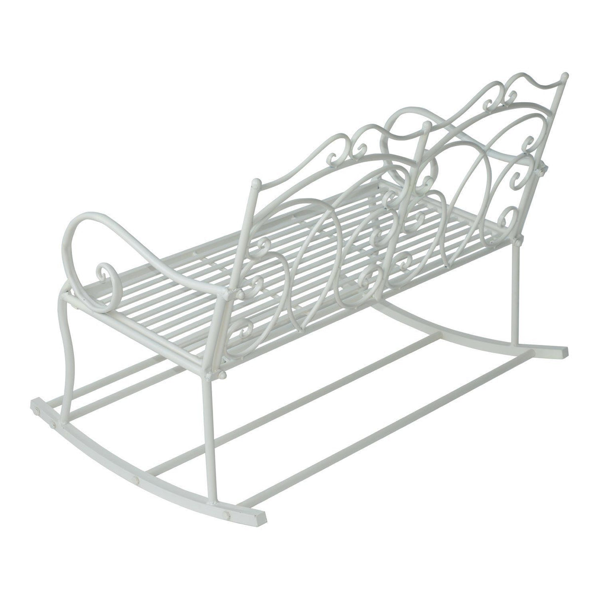 easycomfort easycomfort panchina in ferro a dondolo da giardino stile shabby bianco 102x74 5x78cm ean 8054144138411