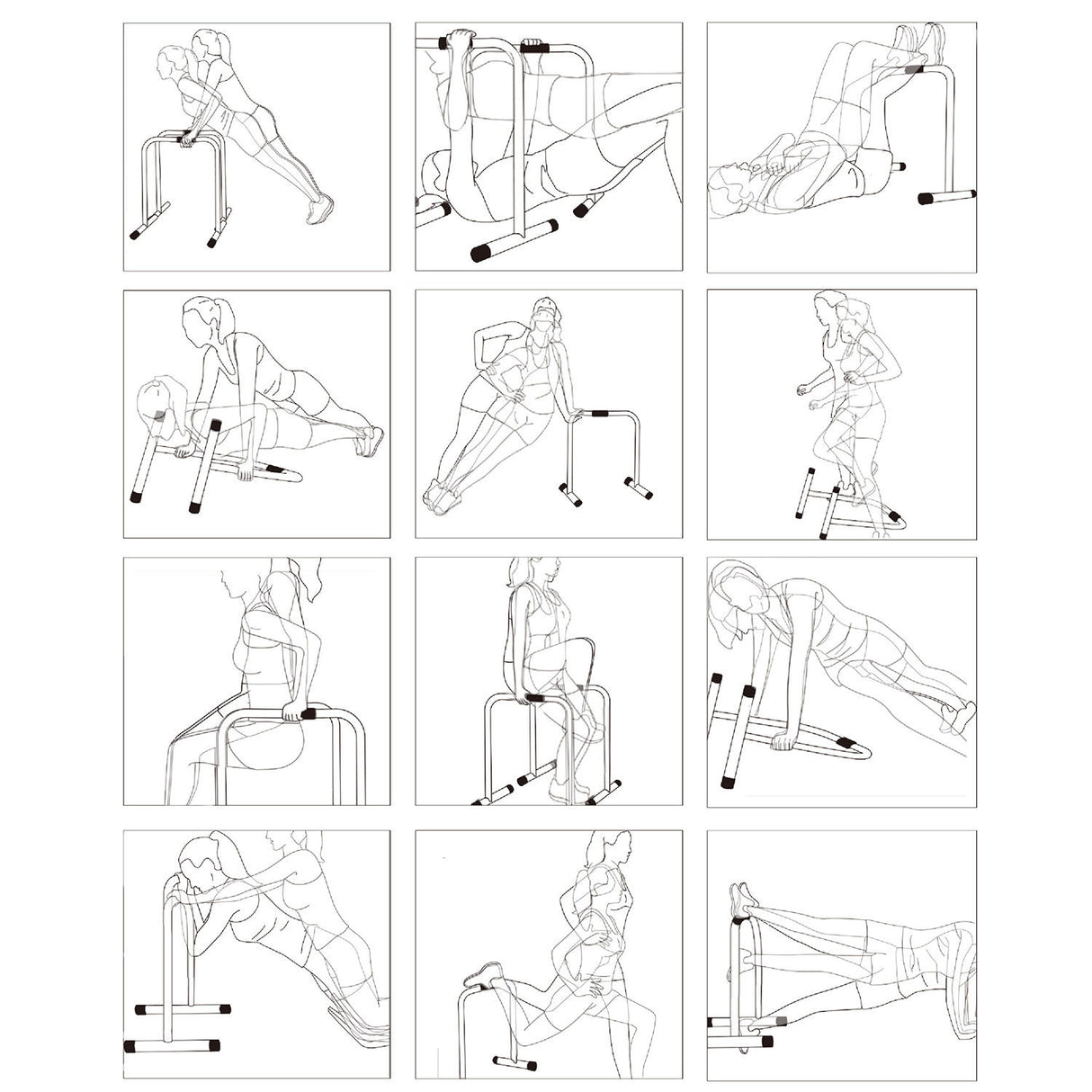 easycomfort easycomfort parallele fitness per il potenziamento e la tonificazione muscolare in tubi dacciaio altezza 73cm ean 8054111840668