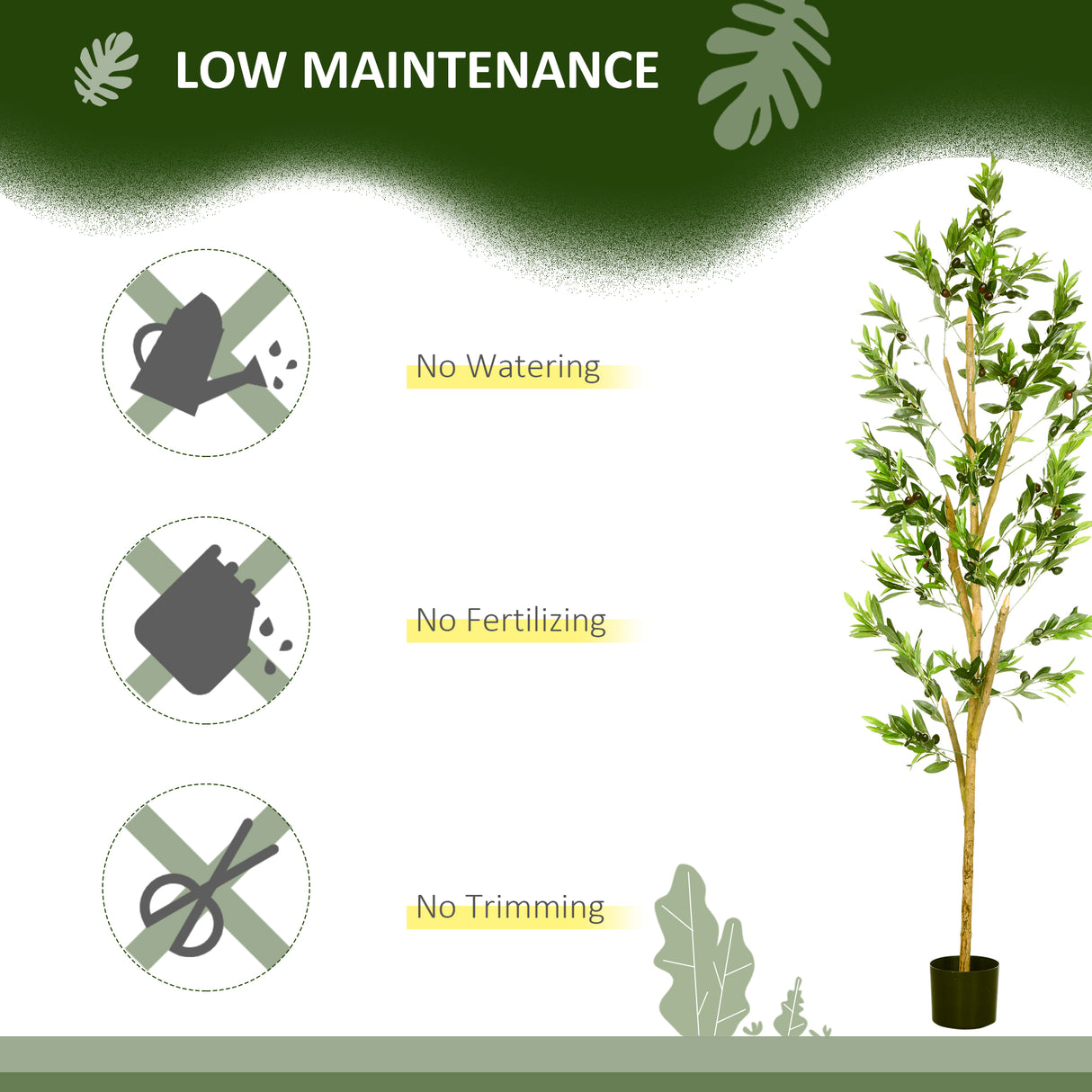 easycomfort easycomfort pianta artificiale di ulivo da 180 cm a 12 rami con vaso 17x14 5 cm per interni ed esterni verde