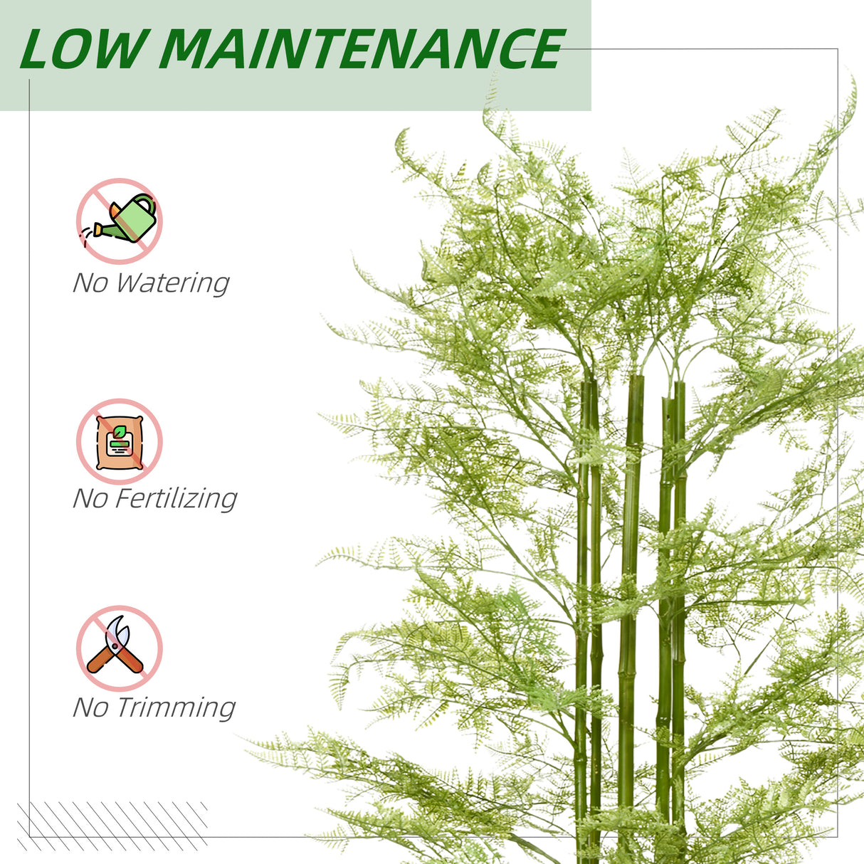 easycomfort easycomfort pianta artificiale in vaso da 155cm pianta finta in plastica per interni ed esterni verde