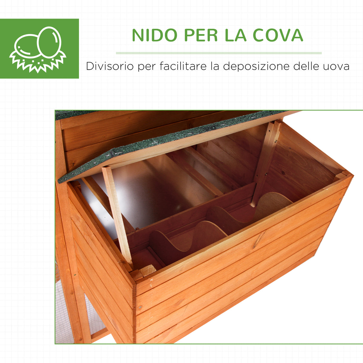 easycomfort easycomfort pollaio da giardino con nidificazione e area di corsa in legno 168x110 5x101 5cm