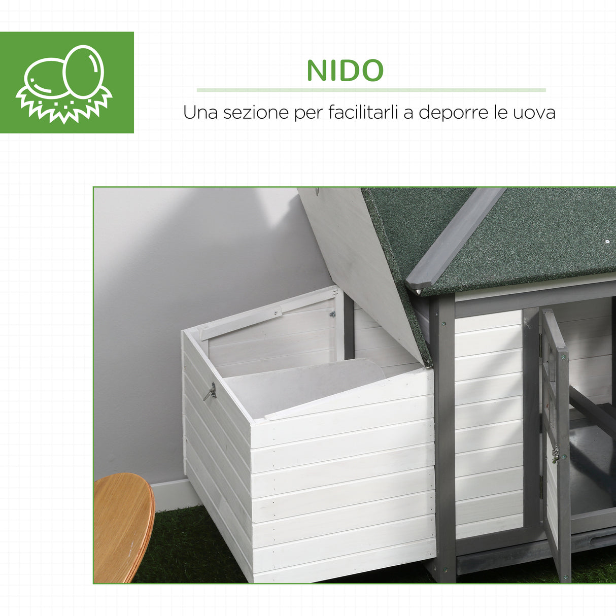 easycomfort easycomfort pollaio da giardino prefabbricato in legno bianco