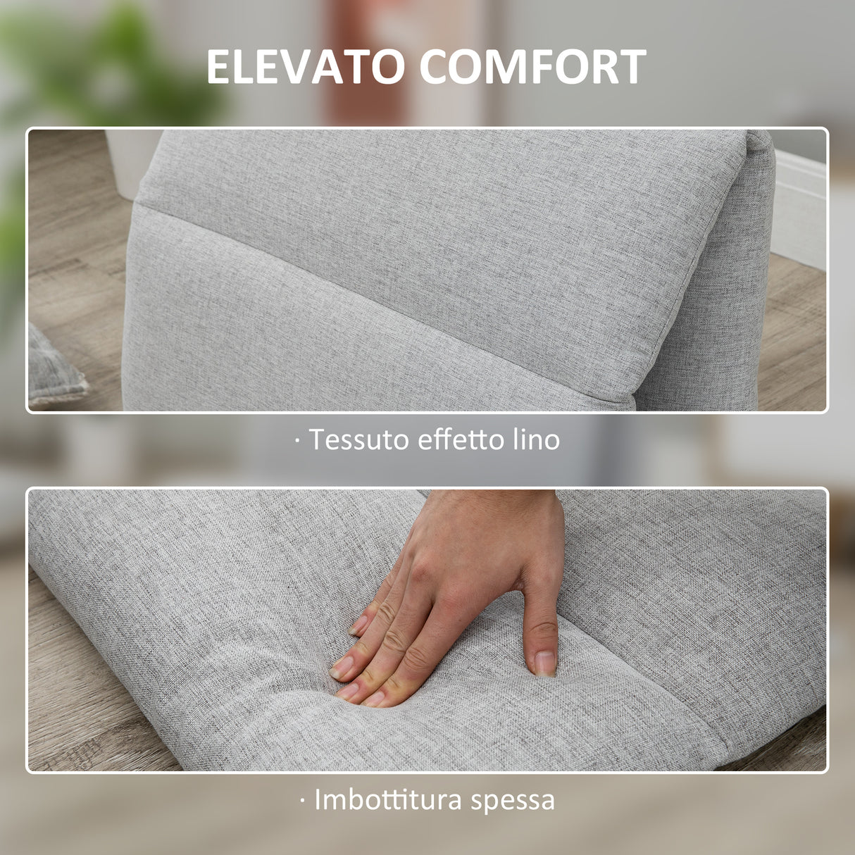 easycomfort easycomfort poltrona da terra con schienale reclinabile in tessuto 71x72x60cm grigio chiaro