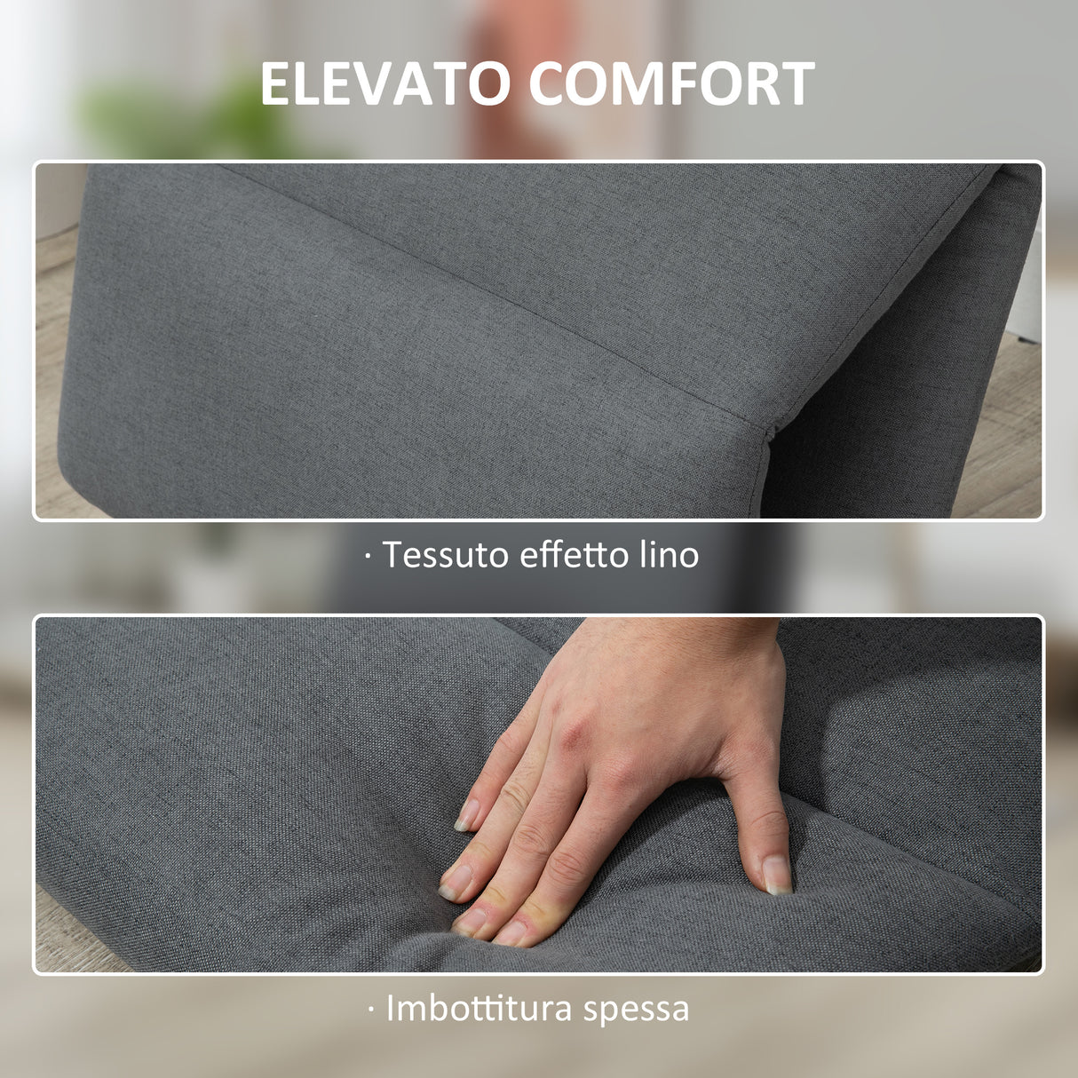 easycomfort easycomfort poltrona da terra con schienale reclinabile in tessuto 71x72x60cm grigio scuro
