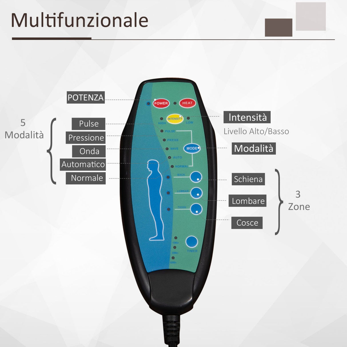 easycomfort easycomfort poltrona massaggiante da ufficio e casa con 6 punti di massaggio grigio scuro ean 8055776912844