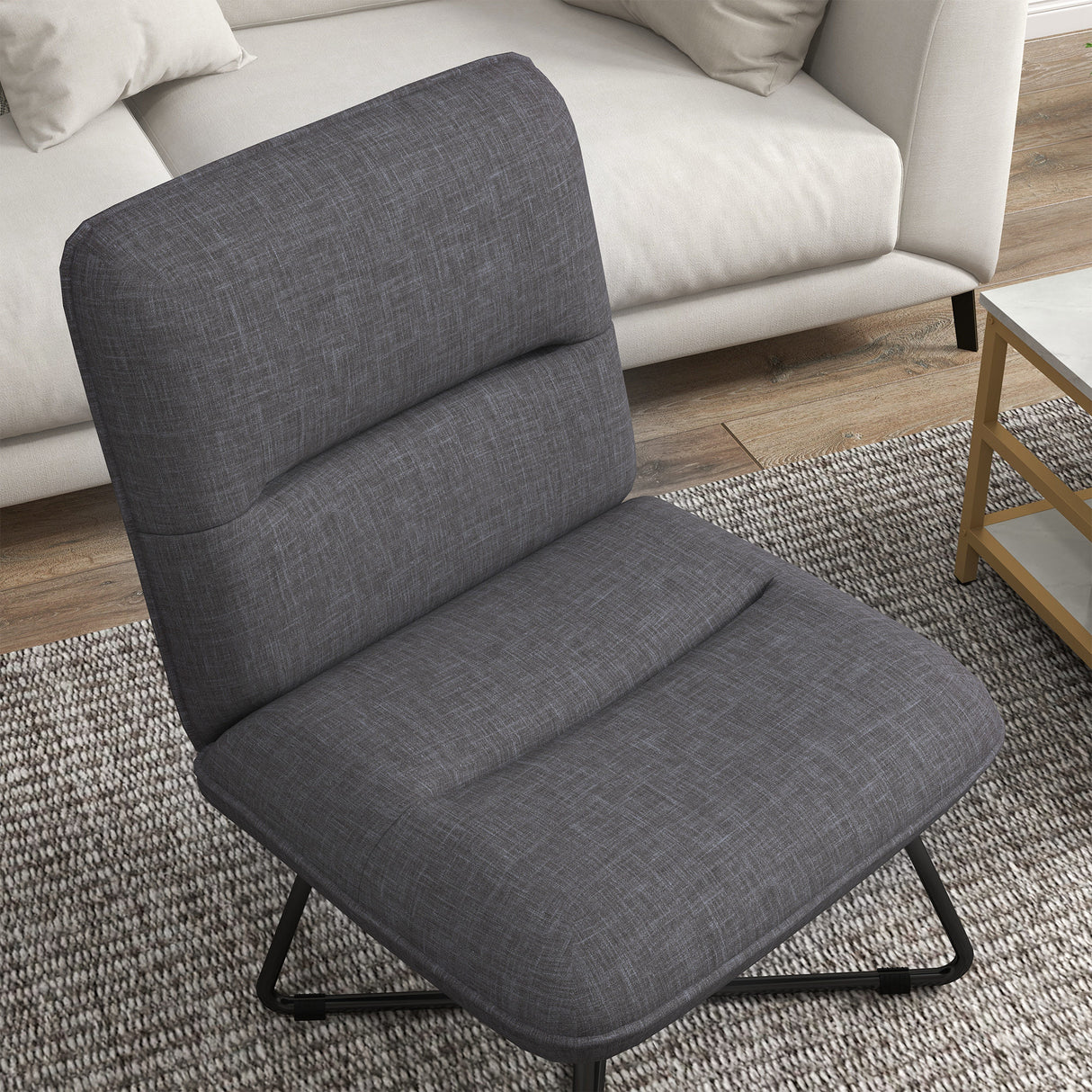 easycomfort easycomfort poltrona moderna con base in acciaio e rivestimento in tessuto 61x68x83 5cm grigio scuro