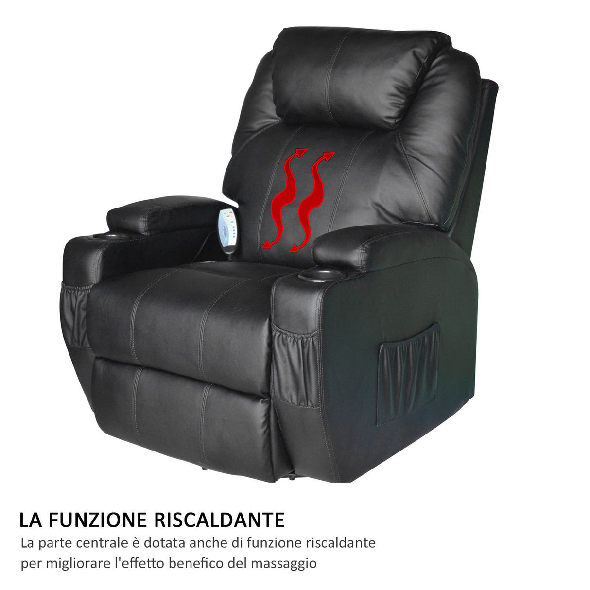 easycomfort easycomfort poltrona reclinabile massaggiante riscaldabile in ecopelle nero ean 8054144137513