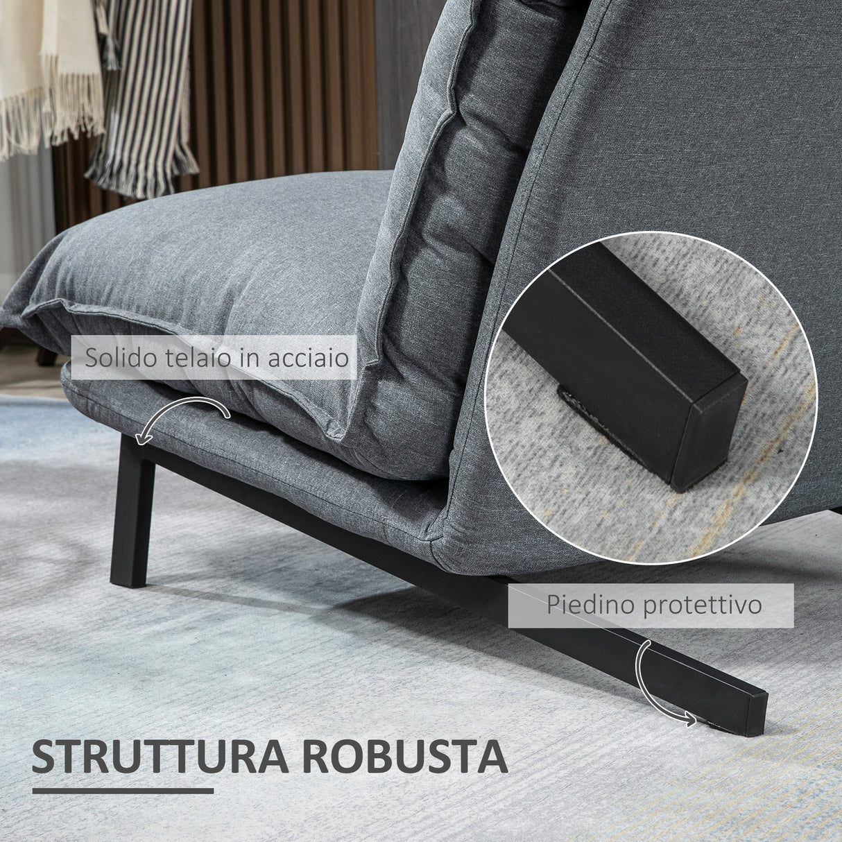 easycomfort easycomfort poltrona relax reclinabile a 4 livelli con pouf poggiapiedi in tessuto grigio chiaro