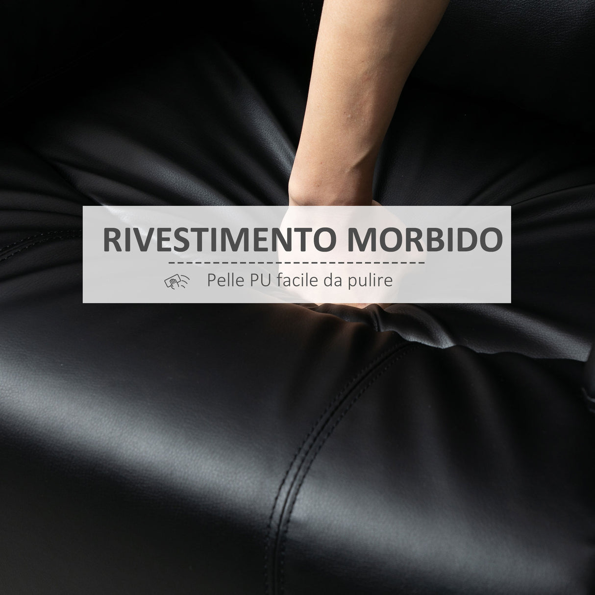 easycomfort easycomfort poltrona relax reclinabile con maniglia e tasche laterali 100x89x100cm nera