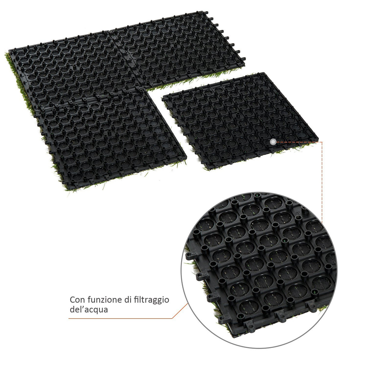 easycomfort easycomfort prato sintetico per giardino set di 10pz 30x30cm verde scuro ean 8054111844932