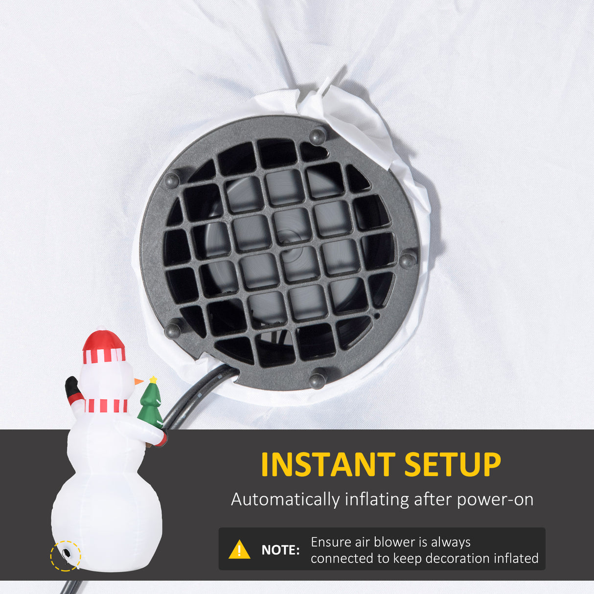 easycomfort easycomfort pupazzo di neve gonfiabile con luci led da esterno e interno con gonfiatore 93x83x180cm