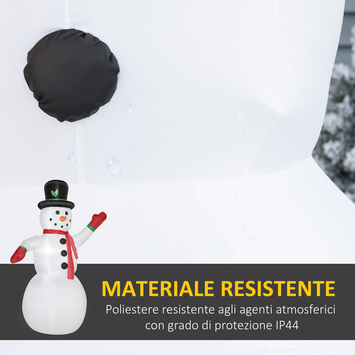 easycomfort easycomfort pupazzo di neve gonfiabile con luci led e gonfiatore incluso 159x95x243cm