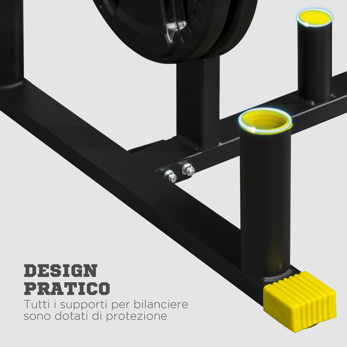 easycomfort easycomfort rastrelliera pesi e bilancieri in acciaio e pp per dischi con diametro da 5 cm 85 5x70x96 cm nera