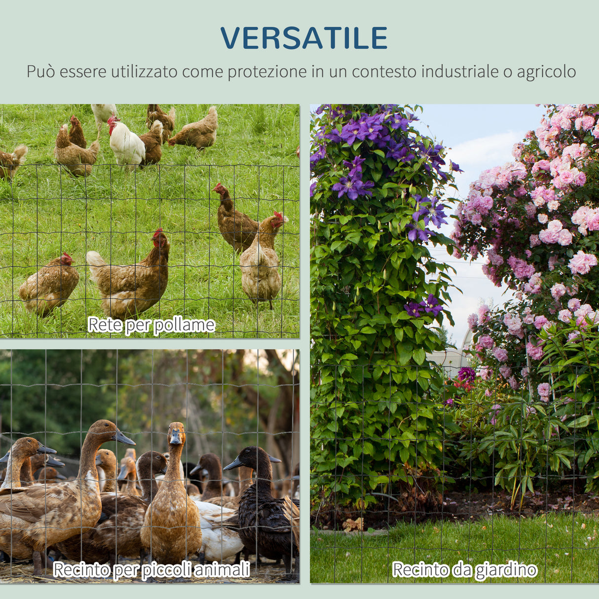 easycomfort easycomfort rete metallica da giardino con rivestimento in pvc per recinzioni da esterno 1000x61cm verde