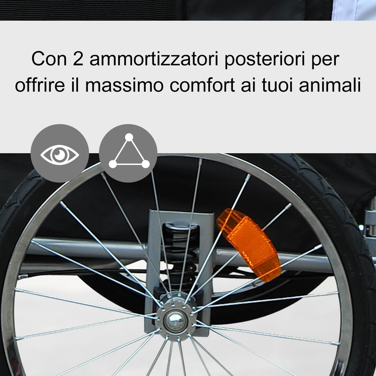 easycomfort easycomfort rimorchio bicicletta passeggino per cani 3 ruote bianco e nero ean 8055776911571