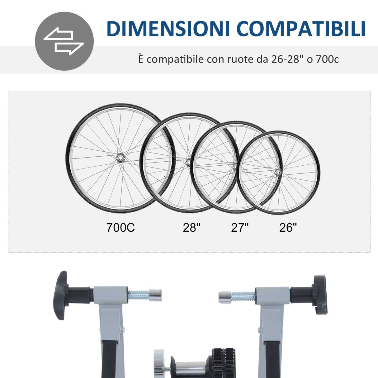 easycomfort easycomfort rullo bici pieghevole per allenamento in casa argento e nero ean 8054144133164