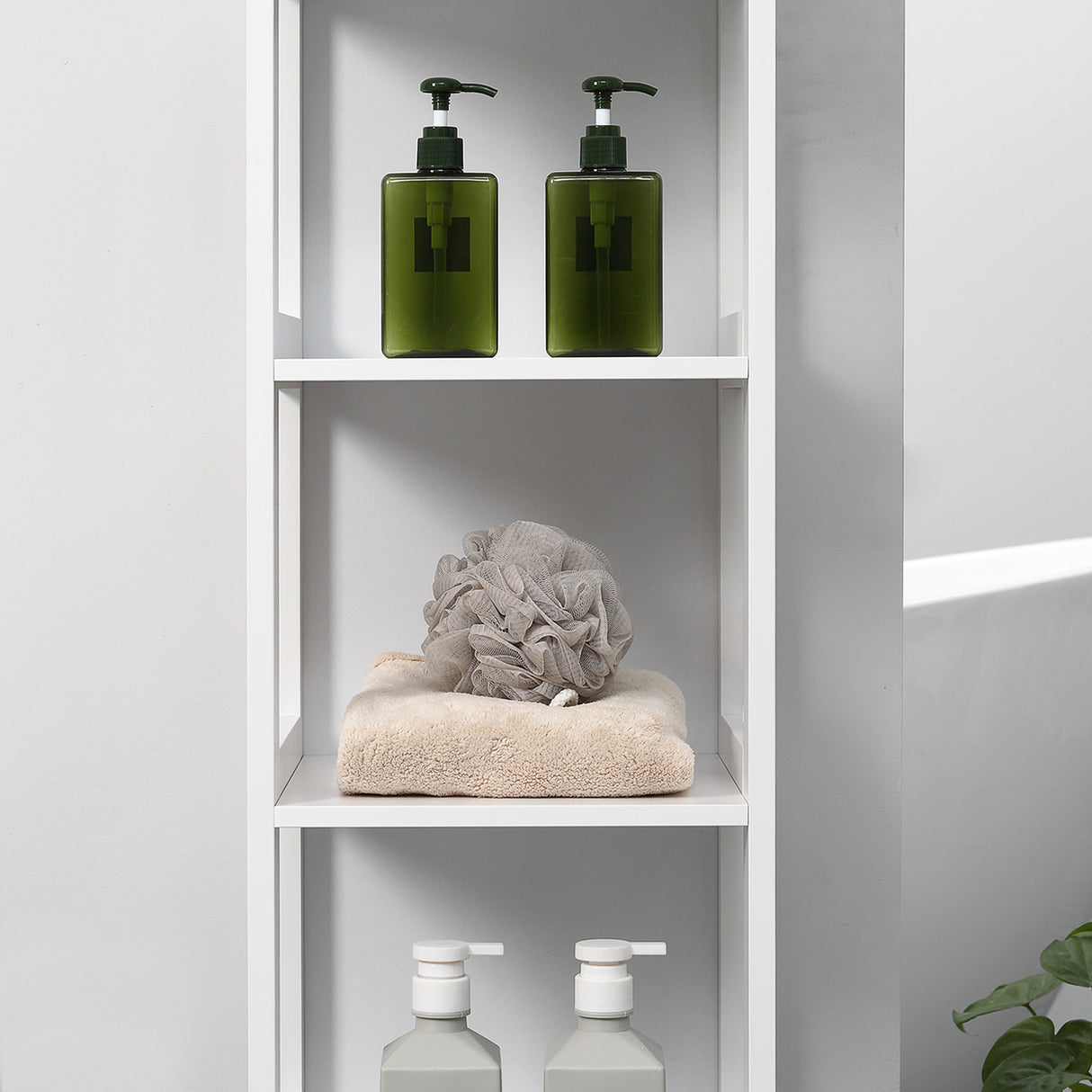 easycomfort easycomfort scaffale bagno salvaspazio a 5 ripiani in legno 30x30x140cm bianco