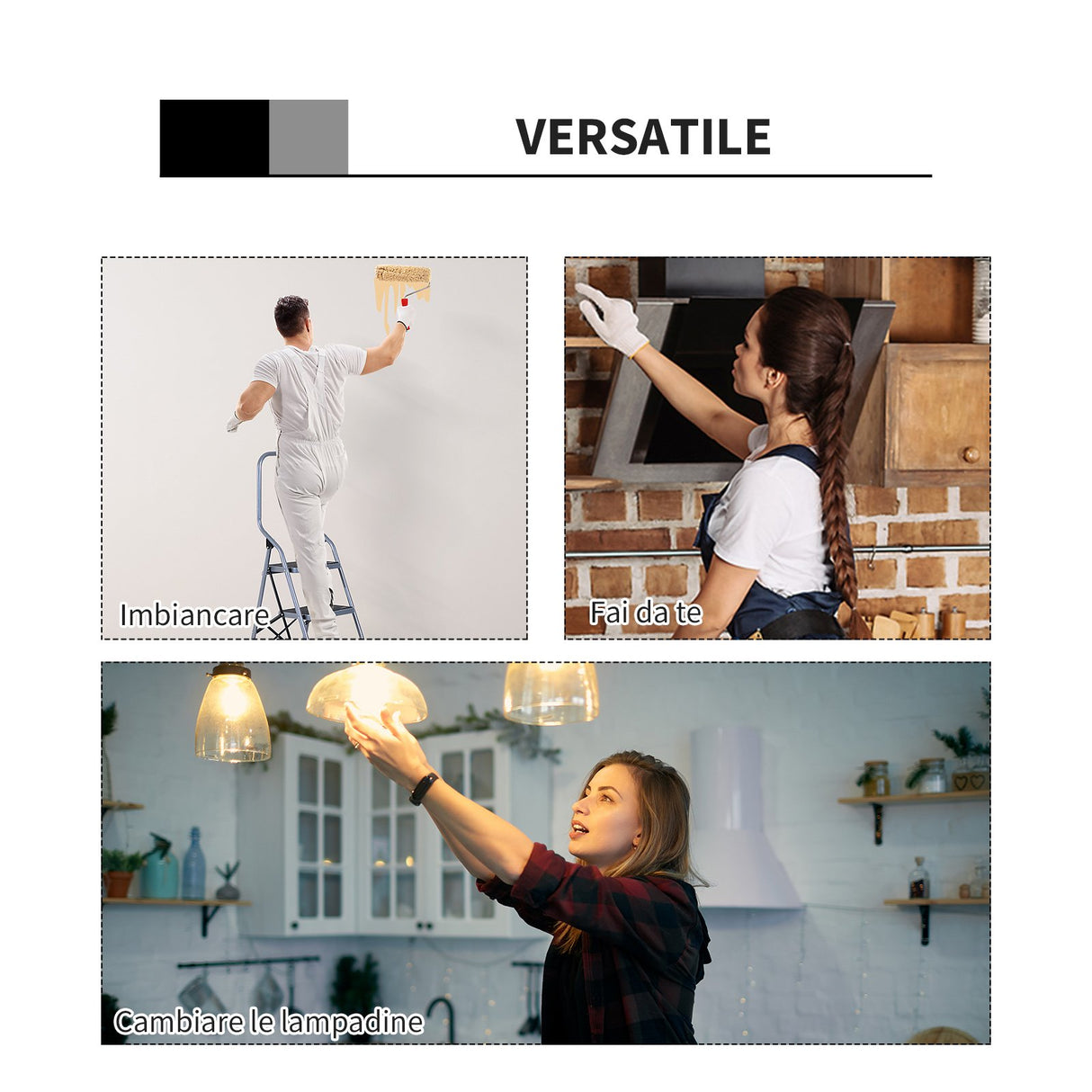 easycomfort easycomfort scala pieghevole in metallo con 4 gradini carico massimo 150kg 48x63x155cm