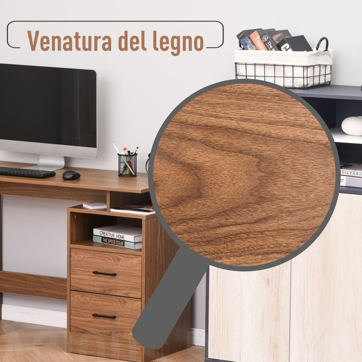 easycomfort easycomfort scrivania moderna in legno con cassetti per ufficio camera e studio ean 8054144132815