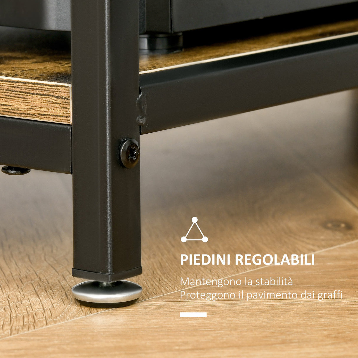 easycomfort easycomfort scrivania per pc compatta con mensola in stile industriale legno e metallo 120x60x75cm