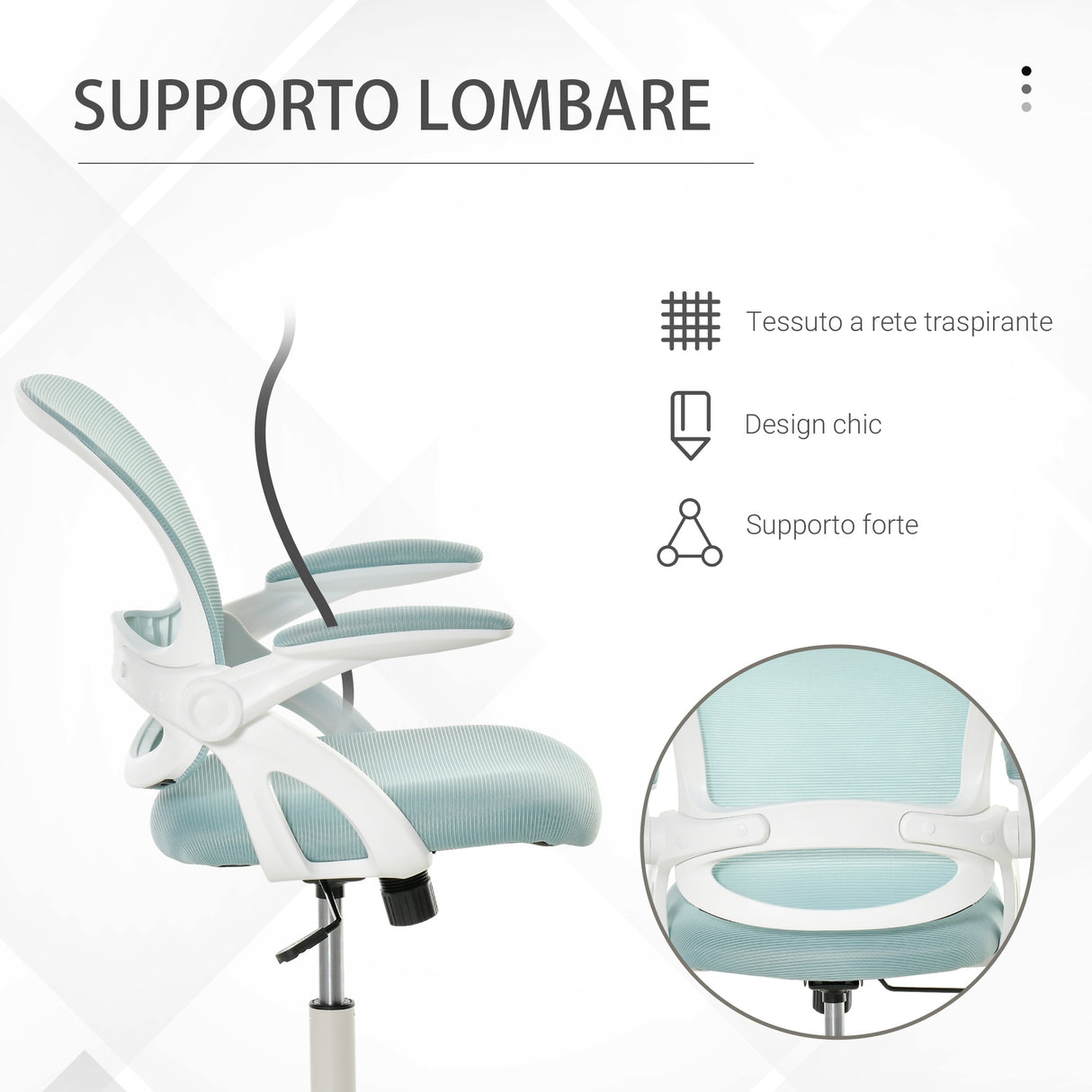 easycomfort easycomfort sedia da ufficio ergonomica con schienale a rete e seduta imbottita altezza regolabile 65 5x61 5x88 97 5cm azzurro