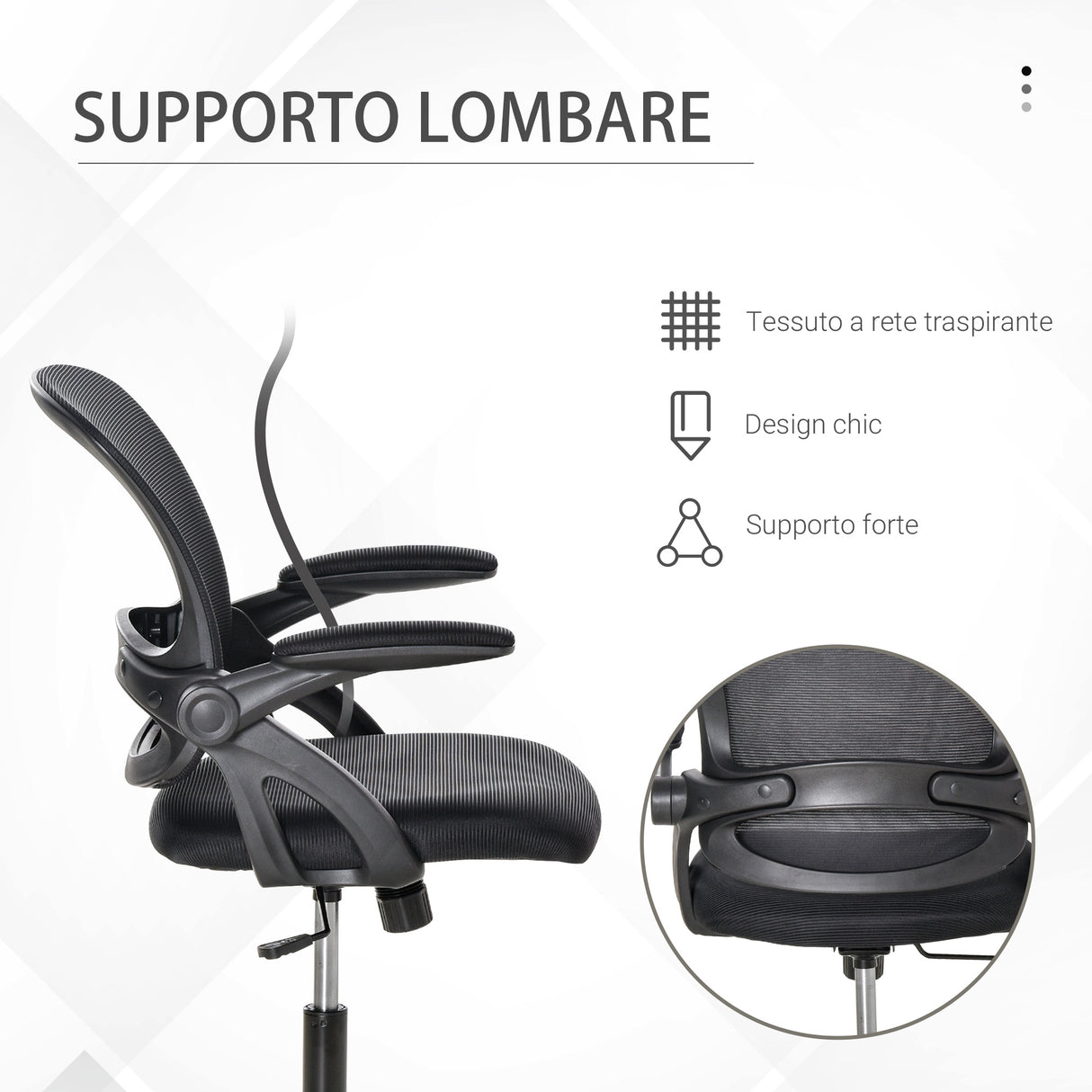 easycomfort easycomfort sedia da ufficio ergonomica con schienale a rete e seduta imbottita altezza regolabile 65 5x61 5x88 97 5cm nero