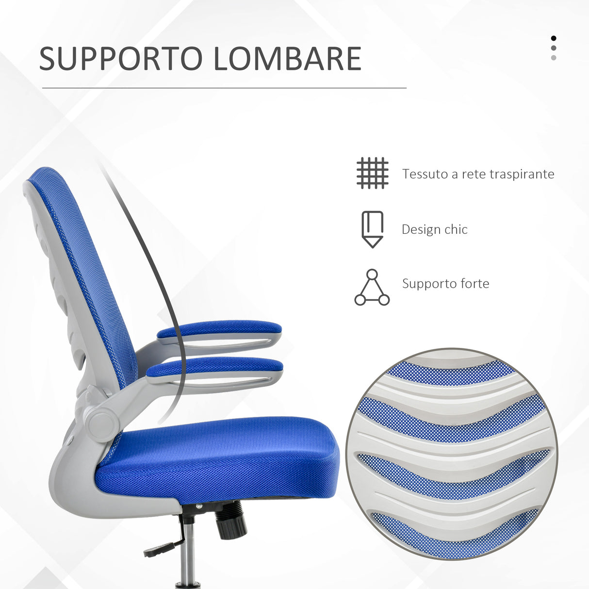 easycomfort easycomfort sedia da ufficio ergonomica poltrona girevole altezza regolabile e braccioli sollevabili 58 5x58x94 5 103 5cm blu
