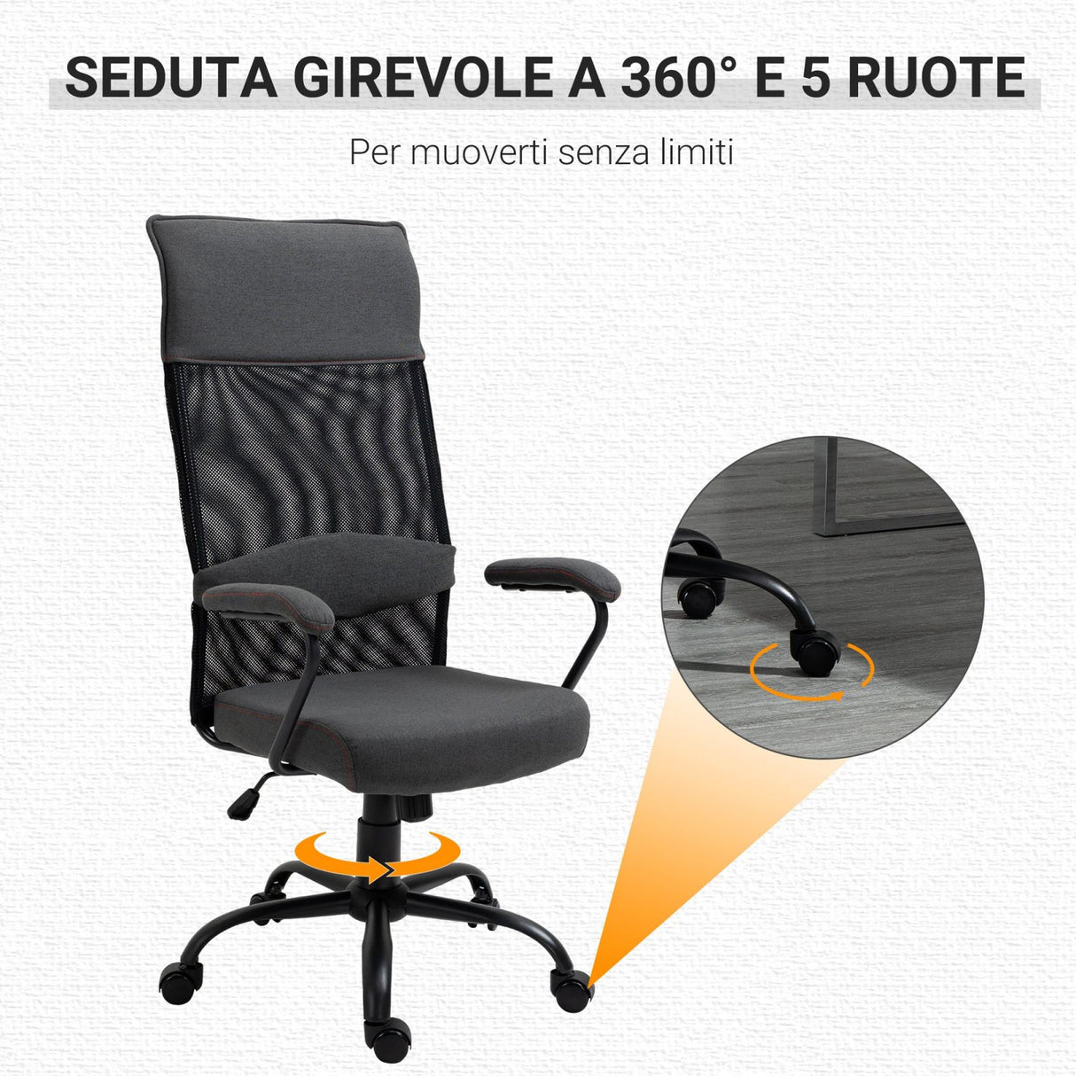 easycomfort easycomfort sedia ergonomica regolabile in tessuto grigio nero