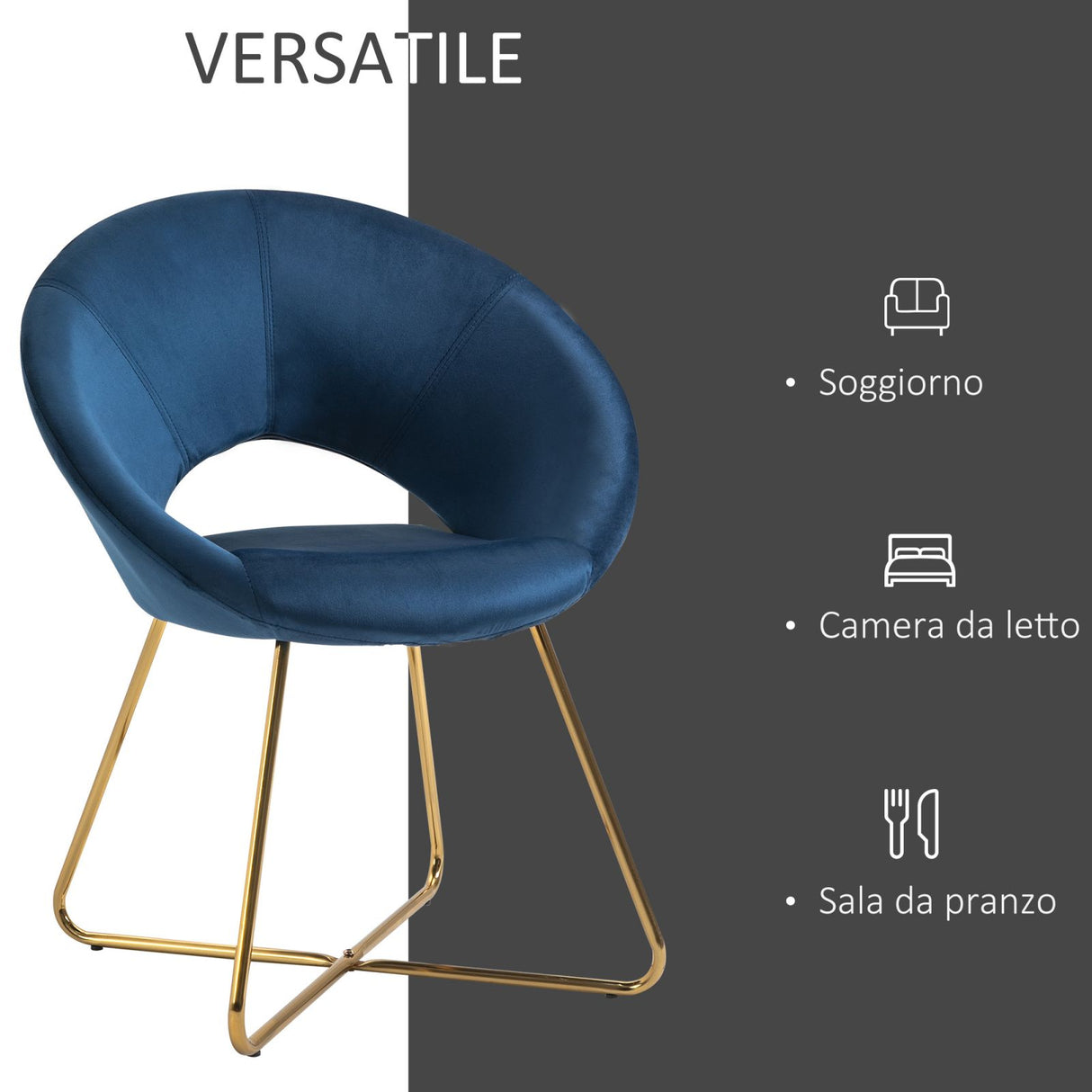 easycomfort easycomfort sedia imbottita in velluto e metallo poltroncina da camera e ufficio ean 8055776911595