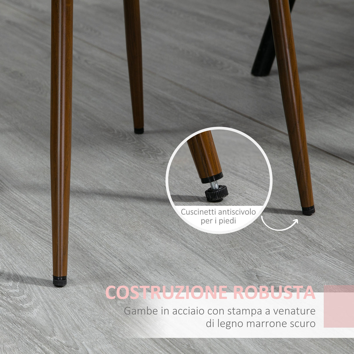 easycomfort easycomfort sedie da cucina imbottite set 4 pezzi in poliestere e acciaio 47x55x86 cm grigio