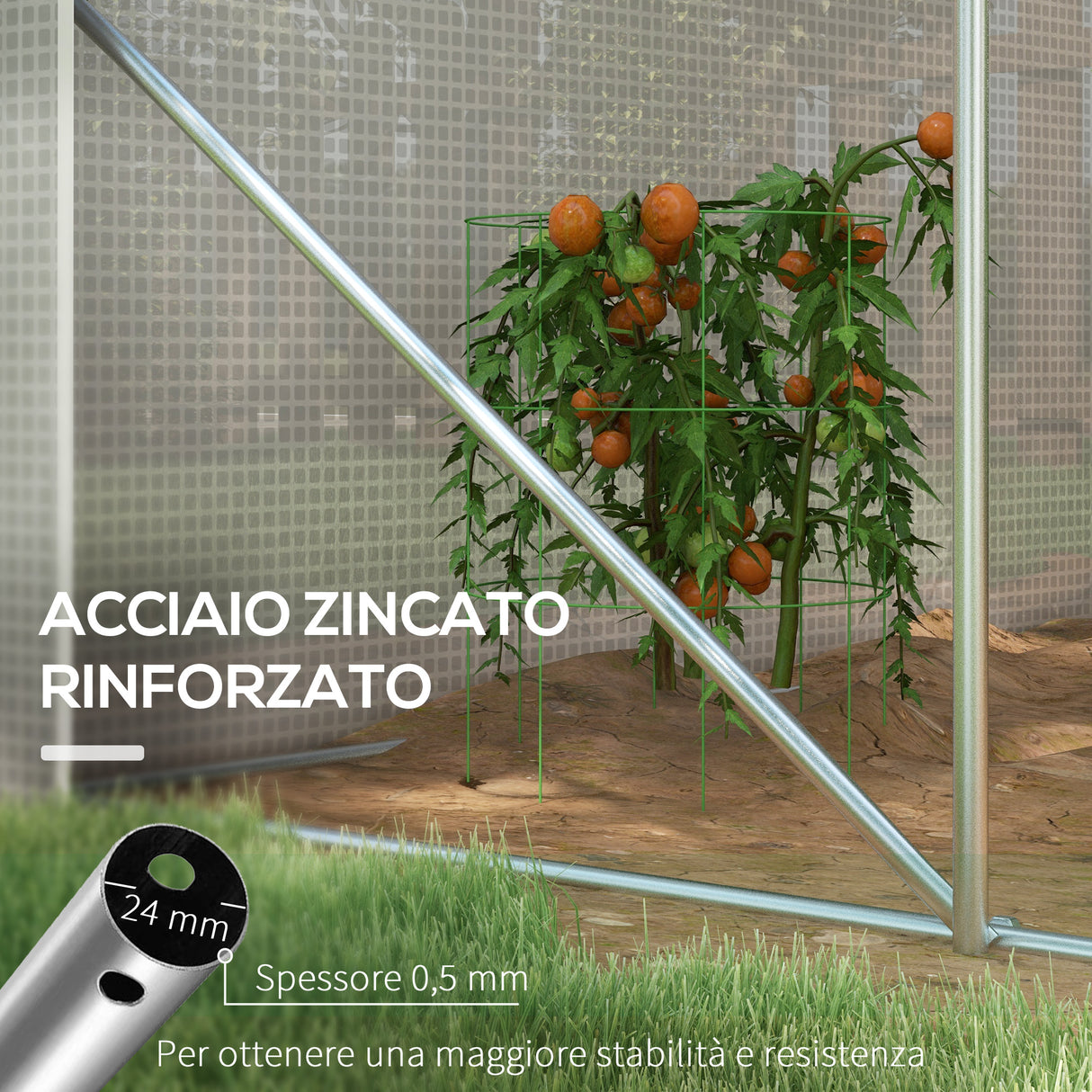 easycomfort easycomfort serra a tunnel 3x3 m con porta 6 finestre e 2 pareti avvolgibili in acciaio e telo in pe bianca