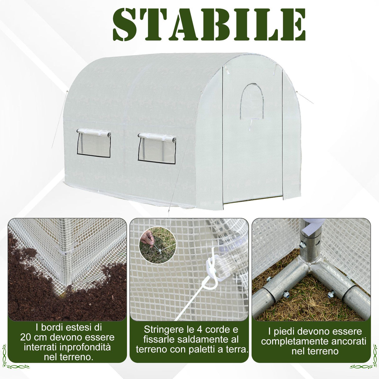 easycomfort easycomfort serra a tunnel per giardino e orto 2 porte acciaio e copertura in pe ean 8054144131283