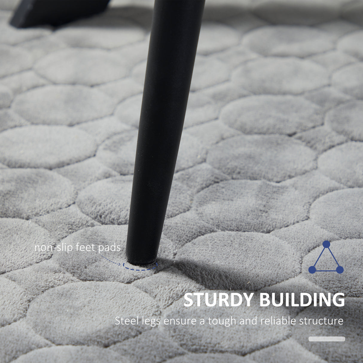 easycomfort easycomfort set 2 sedie da cucina imbottite in tessuto effetto velluto con design salvaspazio 43x58x90 cm