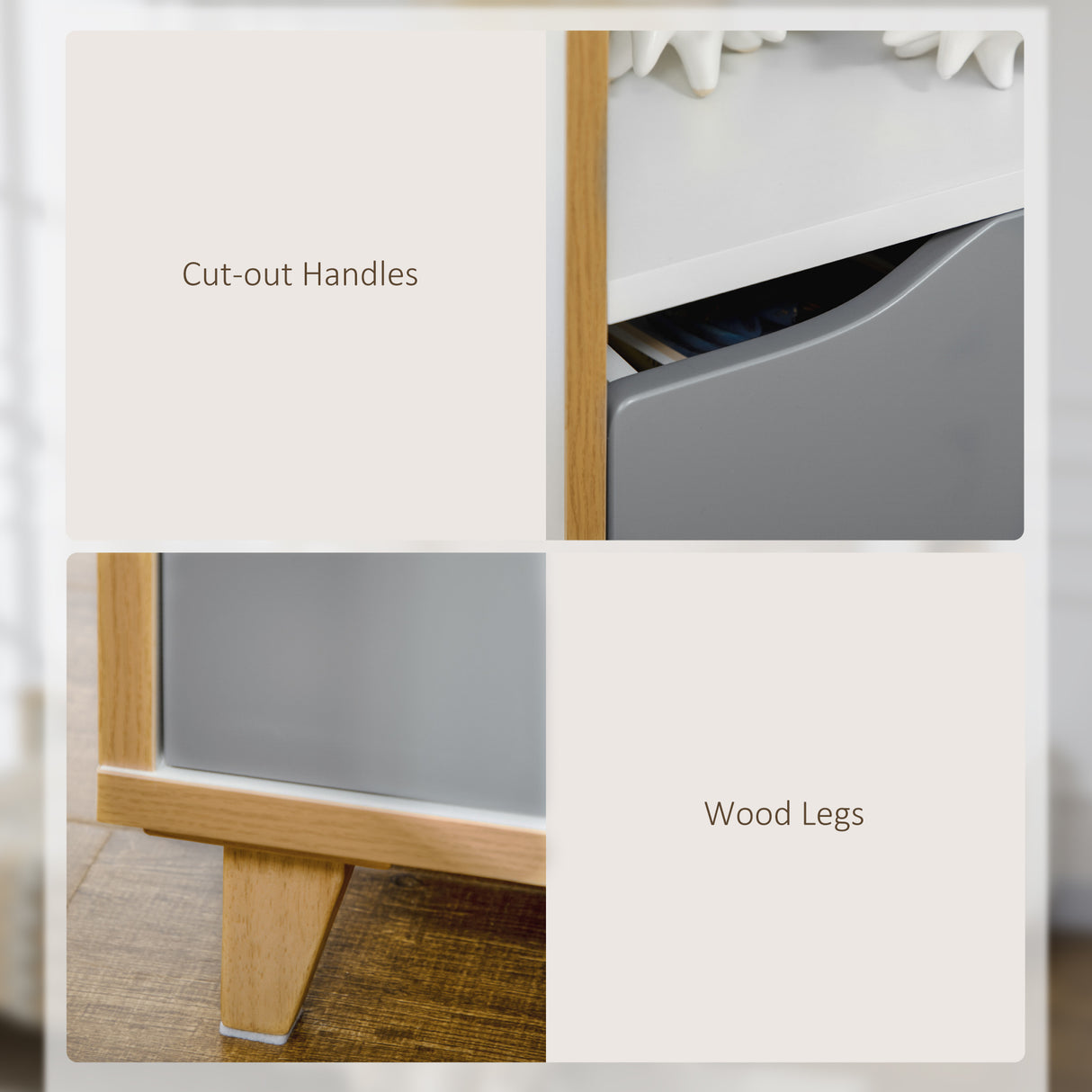 easycomfort easycomfort set di 2 comodini moderni con cassetto e ripiano in mdf 36 8x33x43 8cm bianco e grigio