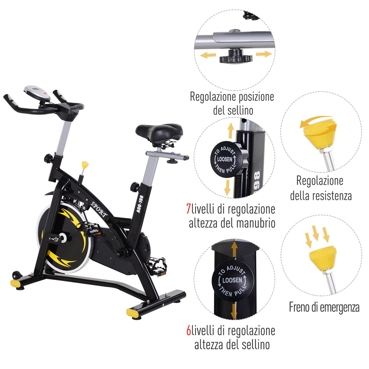easycomfort easycomfort spinning cyclette spin bike regolabile con volano 10kg per casa o palestra ean 8055776912400
