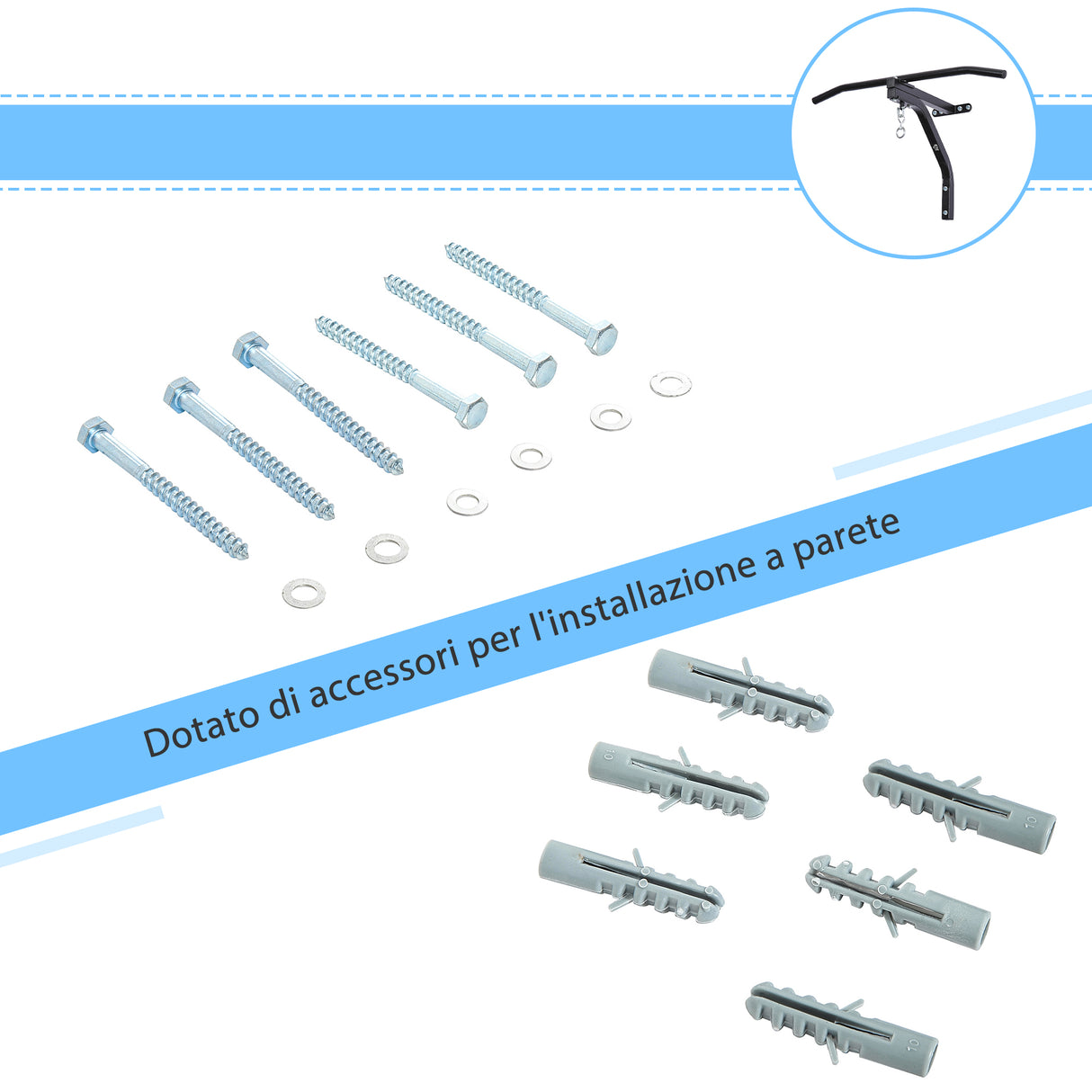 easycomfort easycomfort staffa di supporto per sacco da boxe con barra per trazioni 93x47x51cm nero